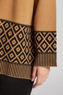 Cardigan jacquard geometrico CAMMELLO IRONICA