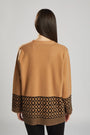 Cardigan jacquard geometrico CAMMELLO IRONICA