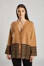 Cardigan jacquard geometrico CAMMELLO IRONICA