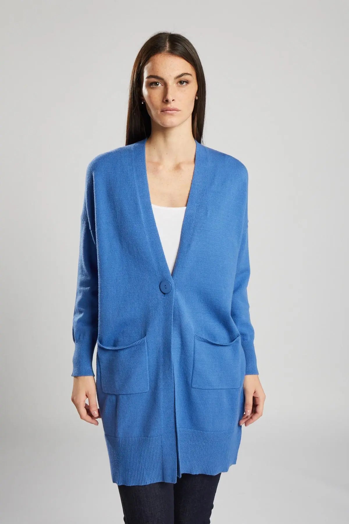 Cardigan lungo AZZURRO IRONICA