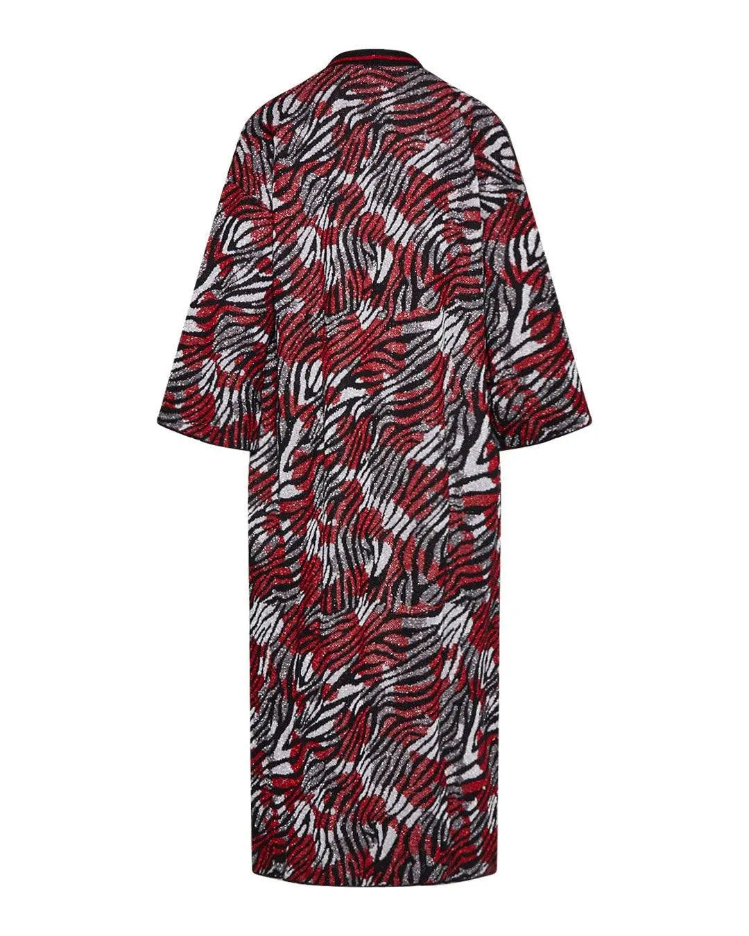 Cardigan lungo a fantasia ROSSO IRONICA