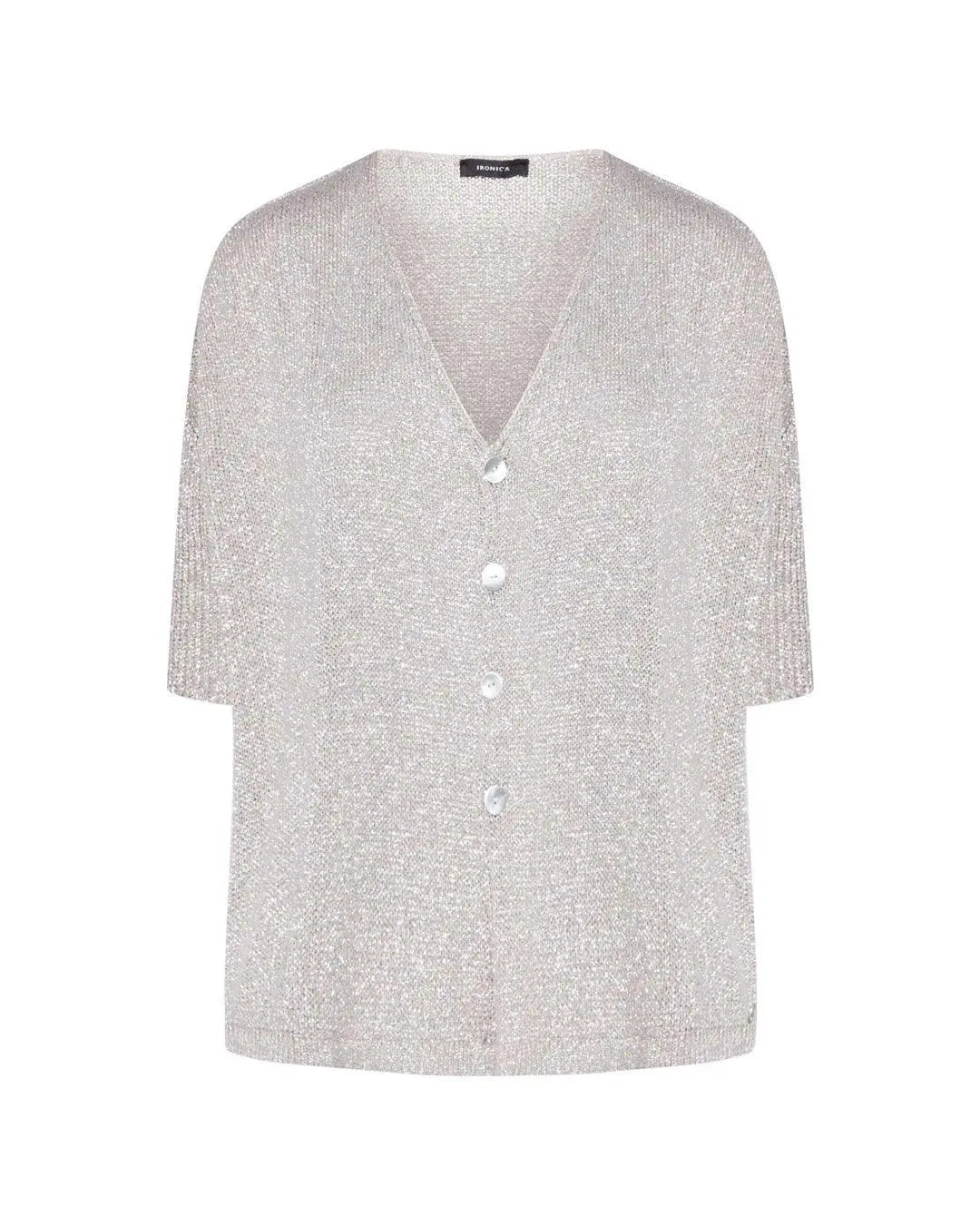 Cardigan over in lurex ACCIAIO IRONICA XXL