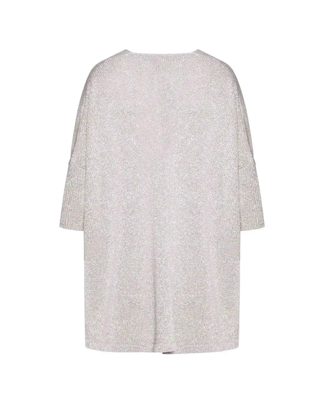 Cardigan over in lurex ACCIAIO IRONICA