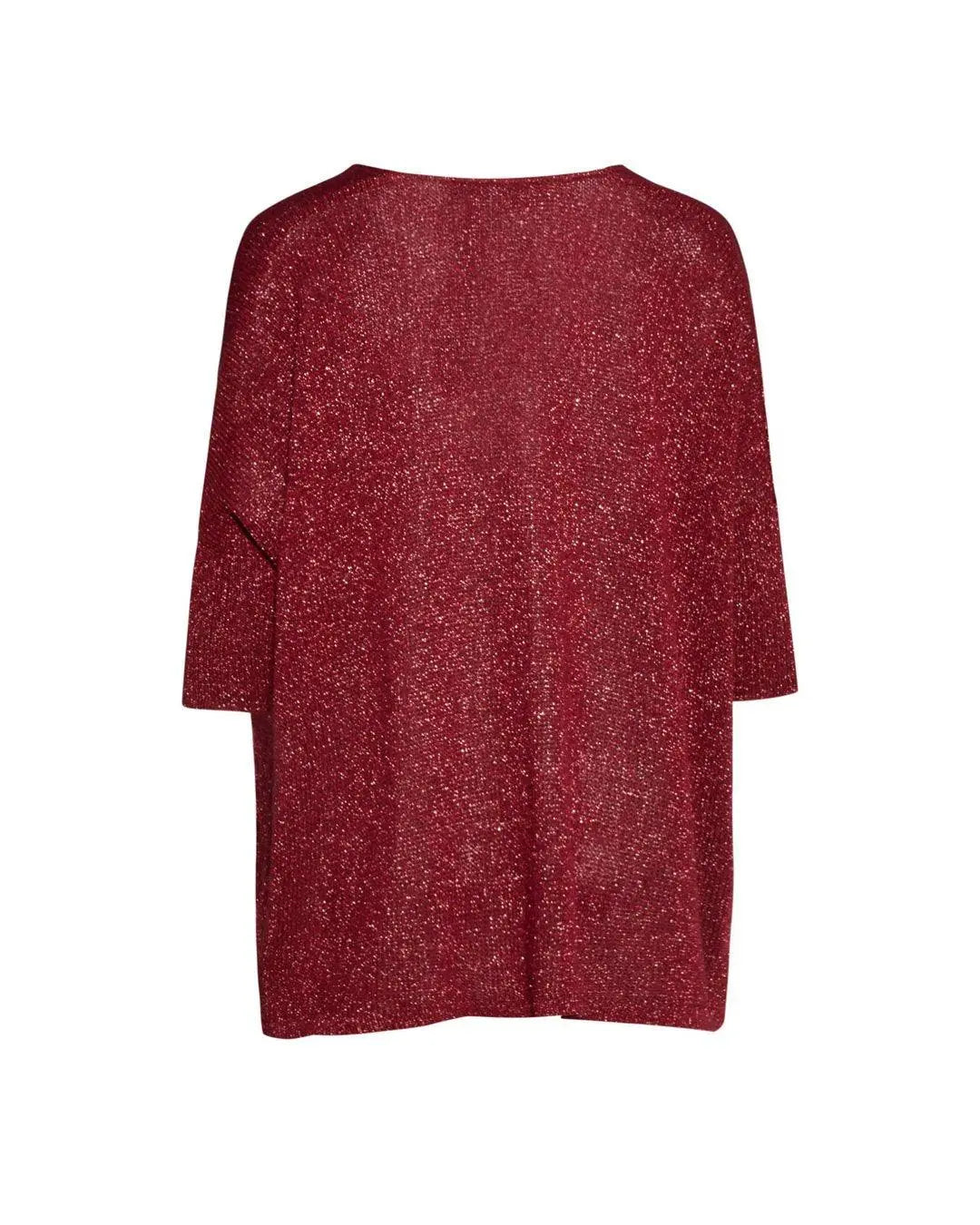 Cardigan over in lurex BORDEAUX IRONICA