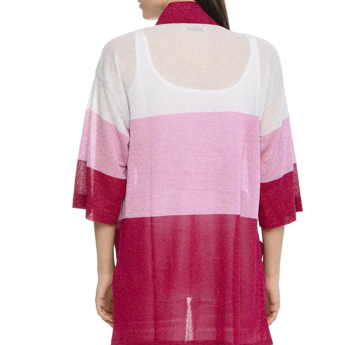 Cardigan righe e lurex MAGENTA IRONICA