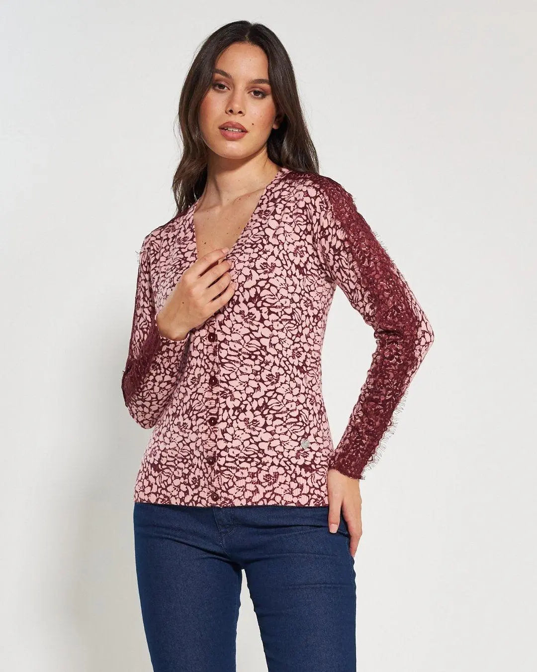 Cardigan scollo "V" AMARENA DORABELLA