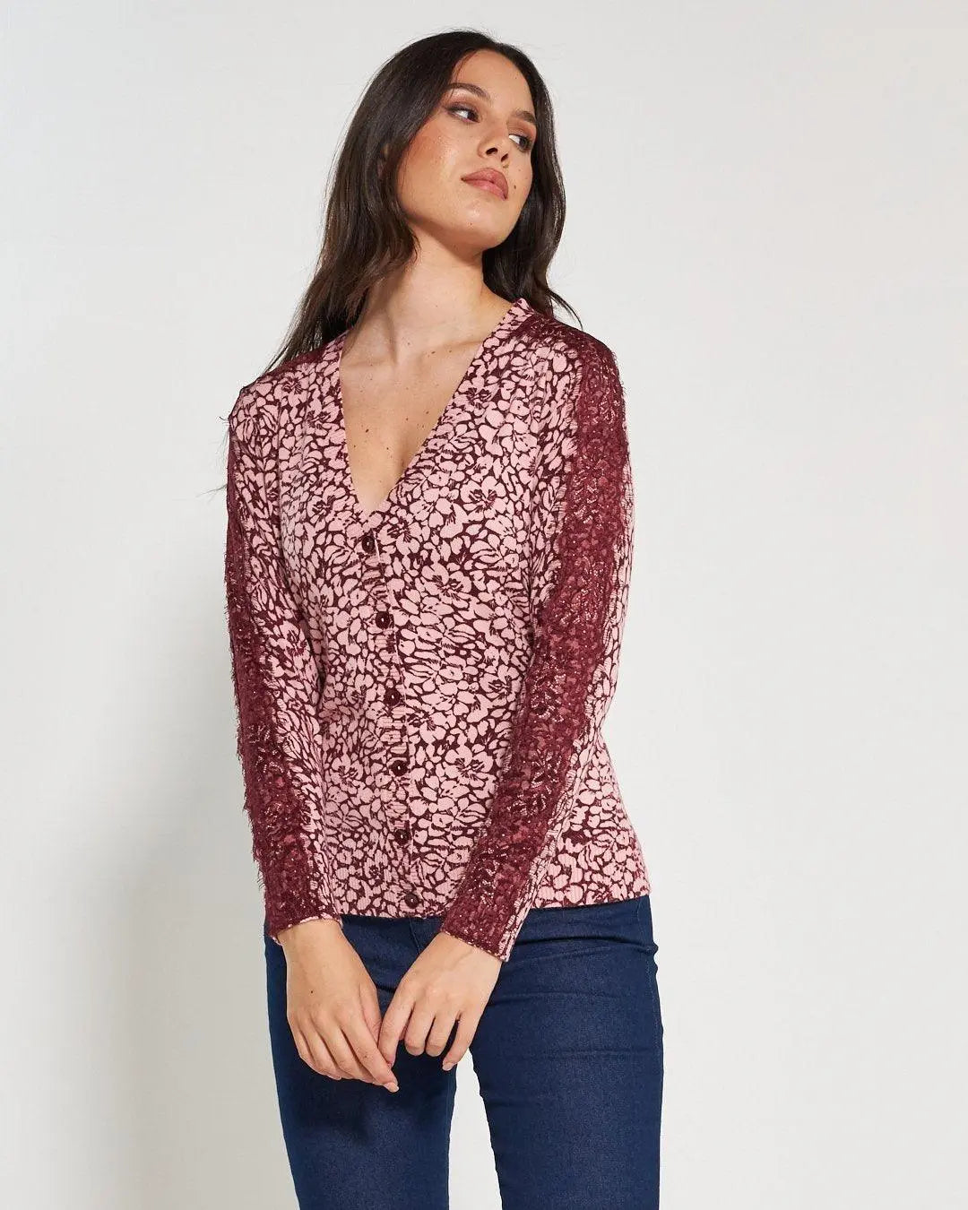 Cardigan scollo "V" AMARENA DORABELLA