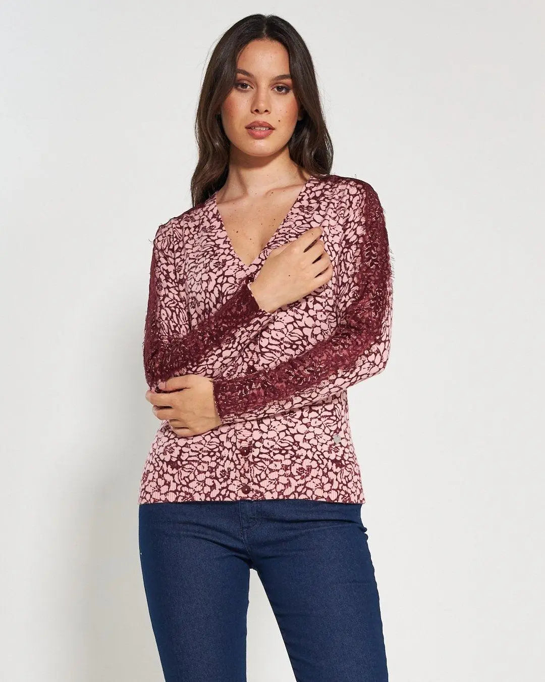 Cardigan scollo "V" AMARENA DORABELLA