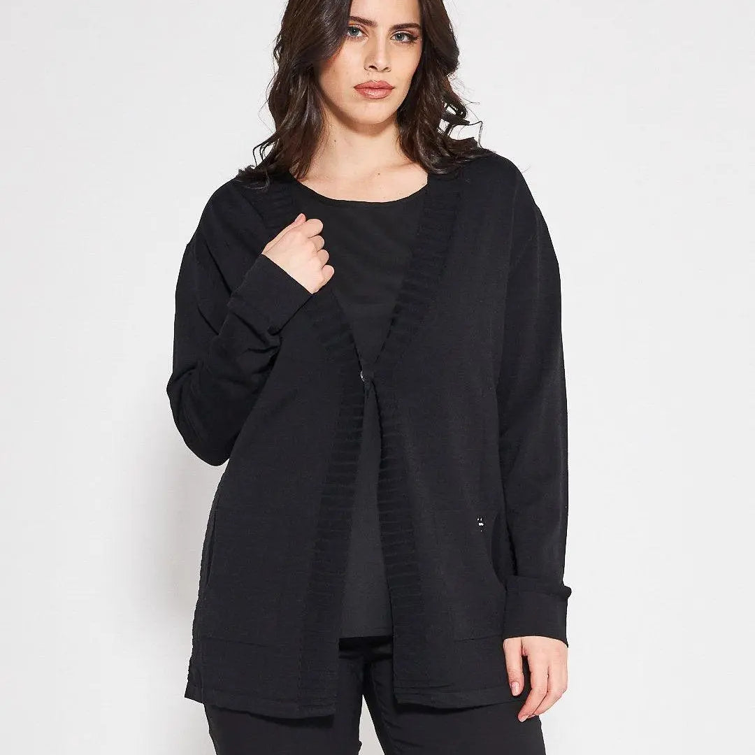 Cardigan scollo  a V NERO DORABELLA PIU' XXXL