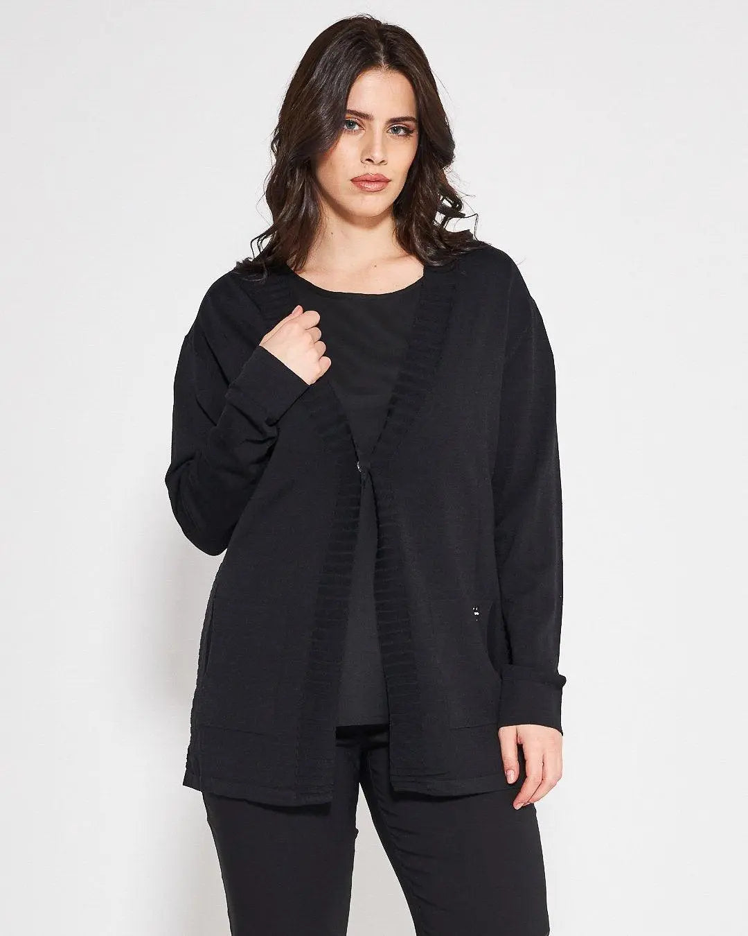 Cardigan scollo  a V NERO DORABELLA PIU' XXXL