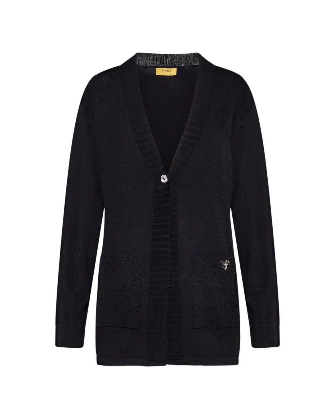 Cardigan scollo  a V NERO DORABELLA PIU'