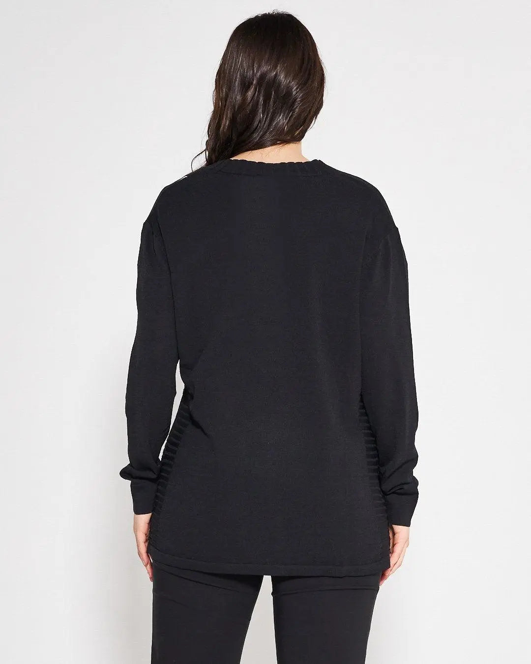 Cardigan scollo  a V NERO DORABELLA PIU'