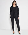 Cardigan scollo  a V NERO DORABELLA PIU'
