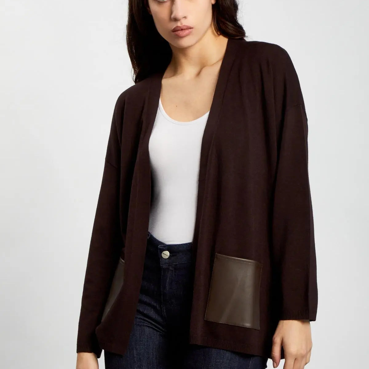 Cardigan senza bottoni MORO IRONICA