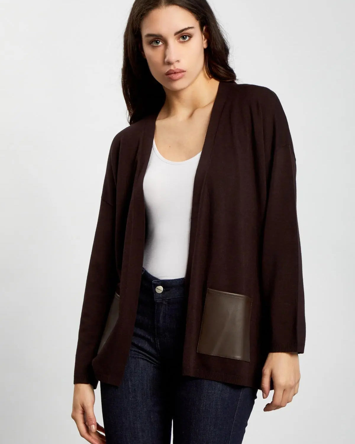 Cardigan senza bottoni MORO IRONICA