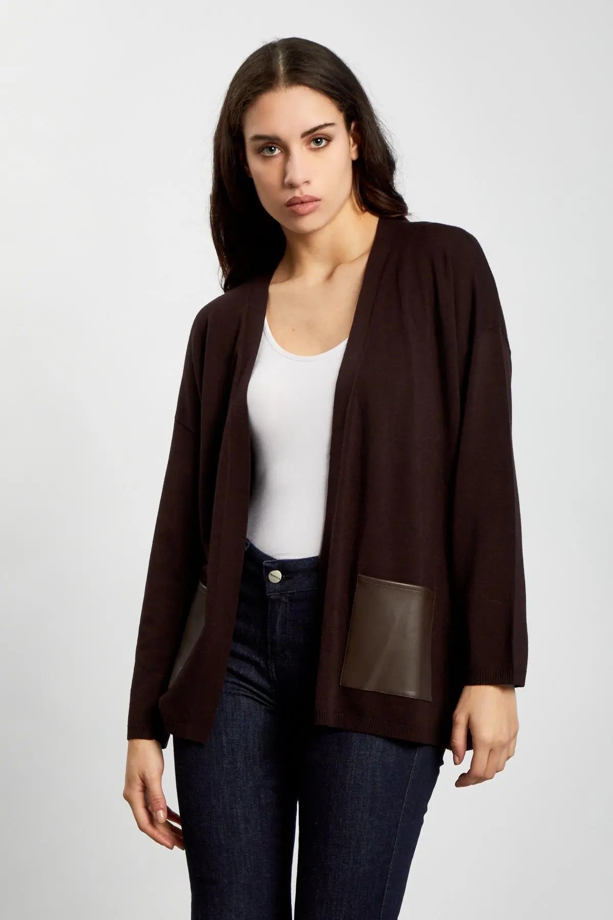 Cardigan senza bottoni MORO IRONICA