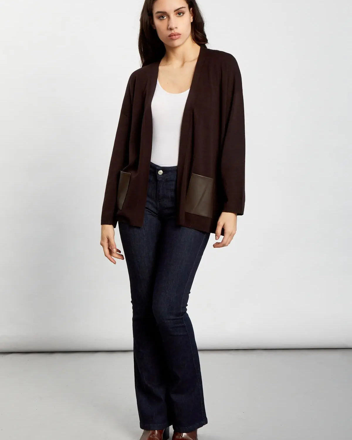 Cardigan senza bottoni MORO IRONICA