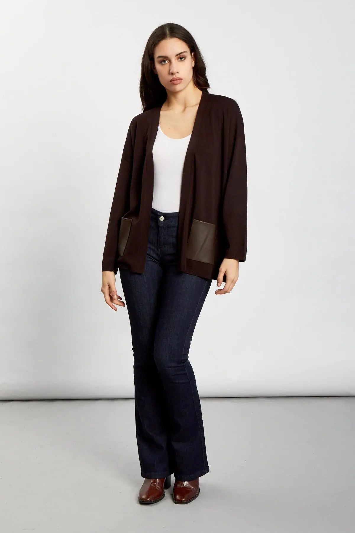 Cardigan senza bottoni MORO IRONICA