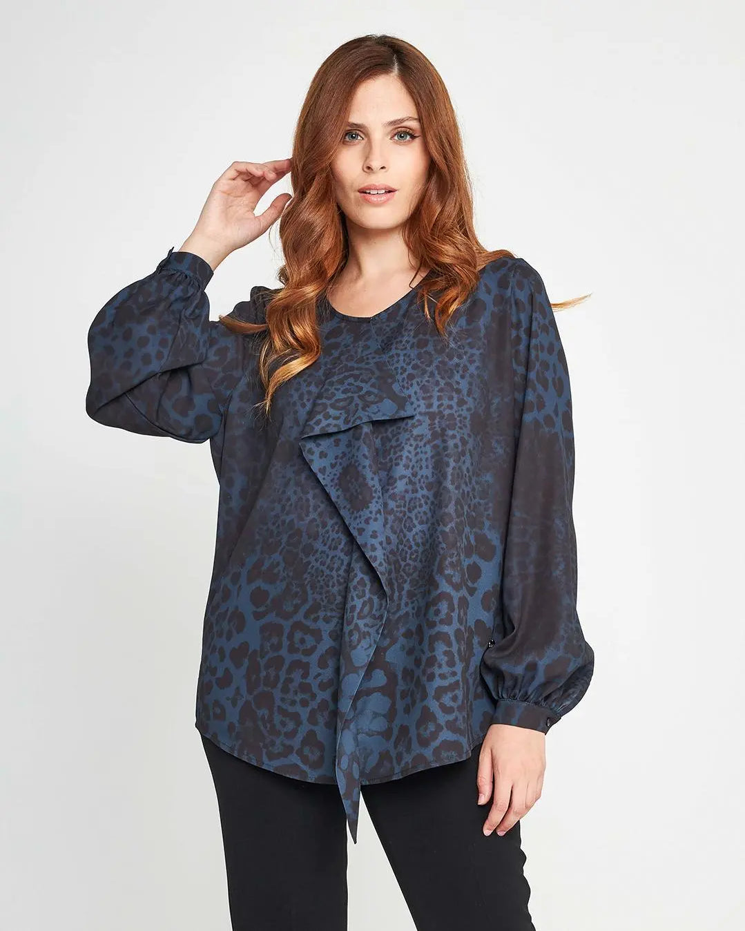 Casacca animalier Blu DORABELLA XXL