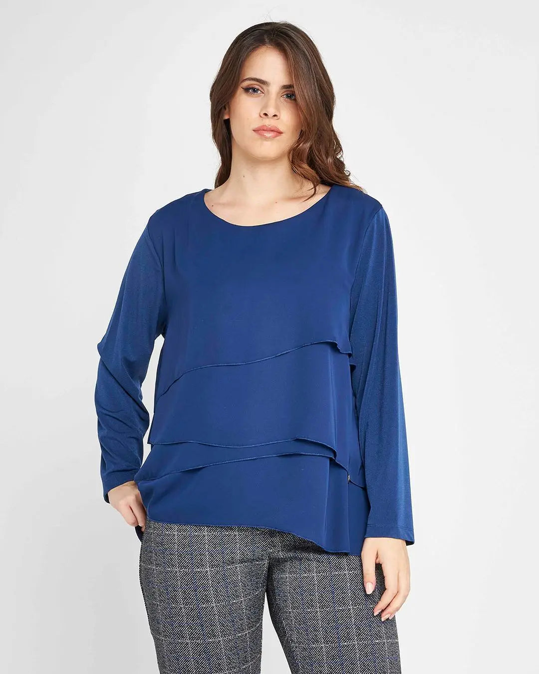 Casacca balze BLU DORABELLA PIU'