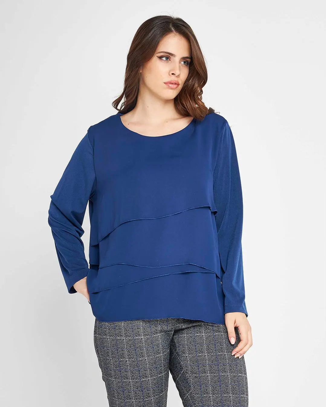 Casacca balze BLU DORABELLA PIU'