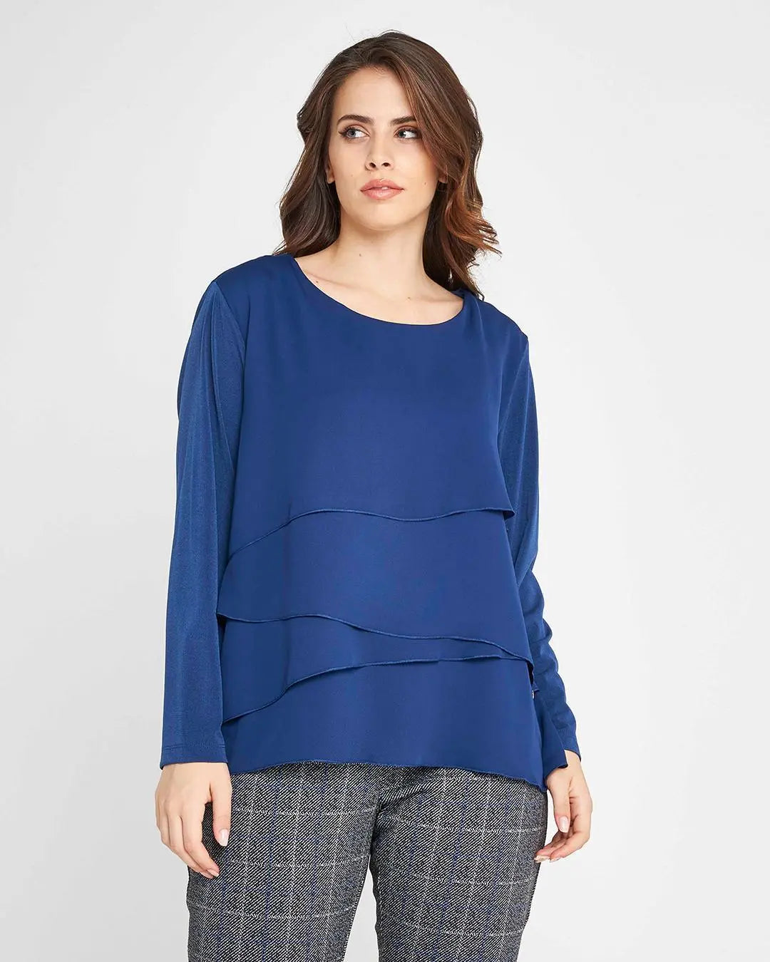 Casacca balze BLU DORABELLA PIU'