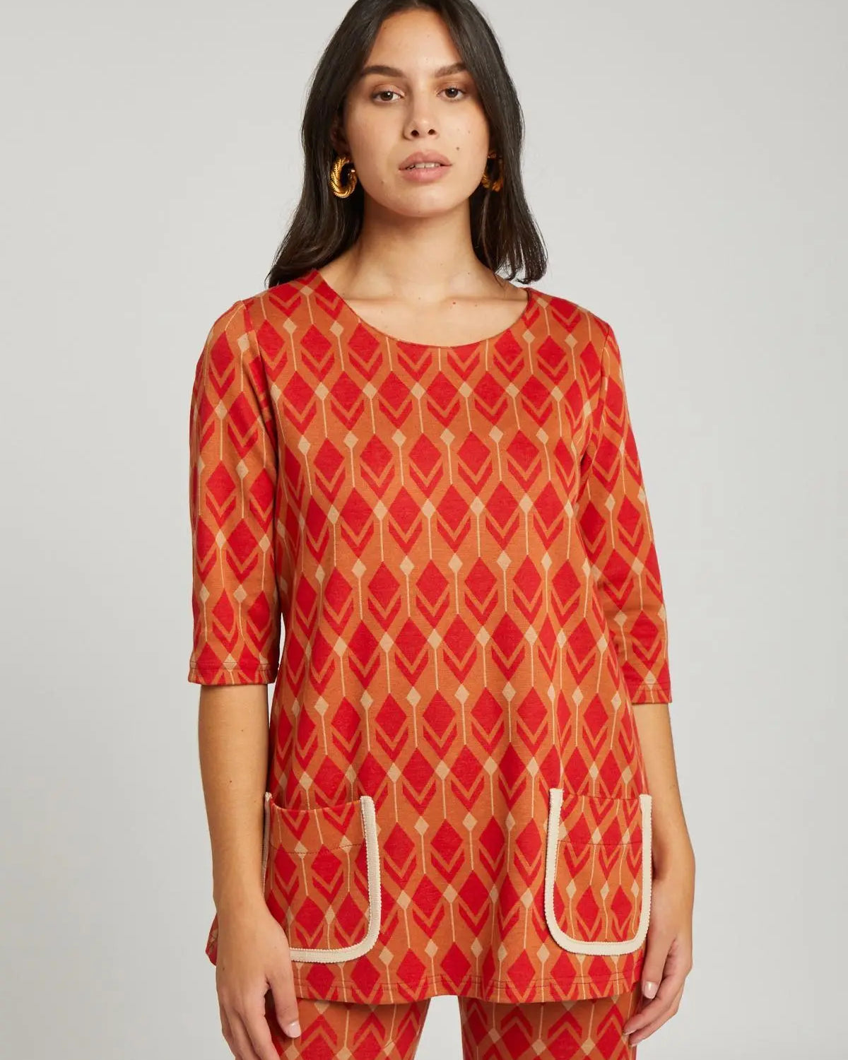 Casacca fantasia ARANCIO DORABELLA XXL