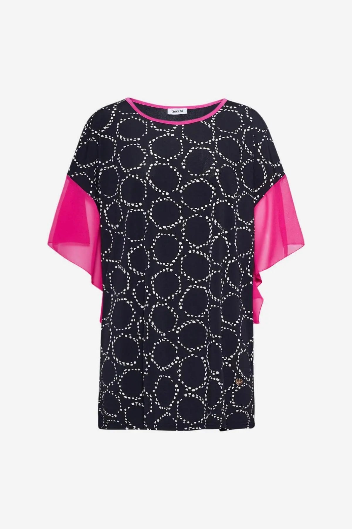 Casacca fantasia NERO-FUXIA DORABELLA PIU' 55