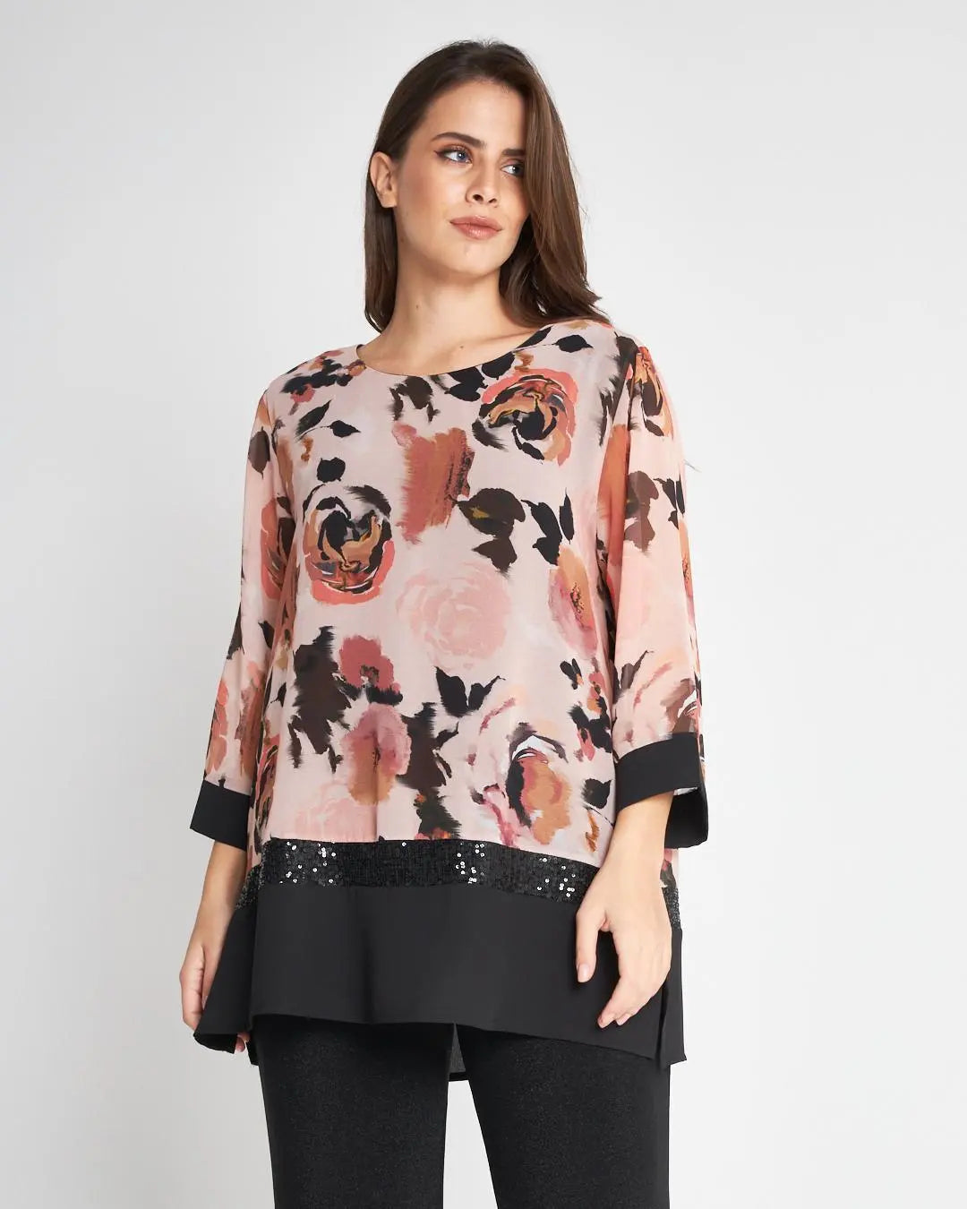 Casacca fantasia e strass ROSA DORABELLA PIU' 55