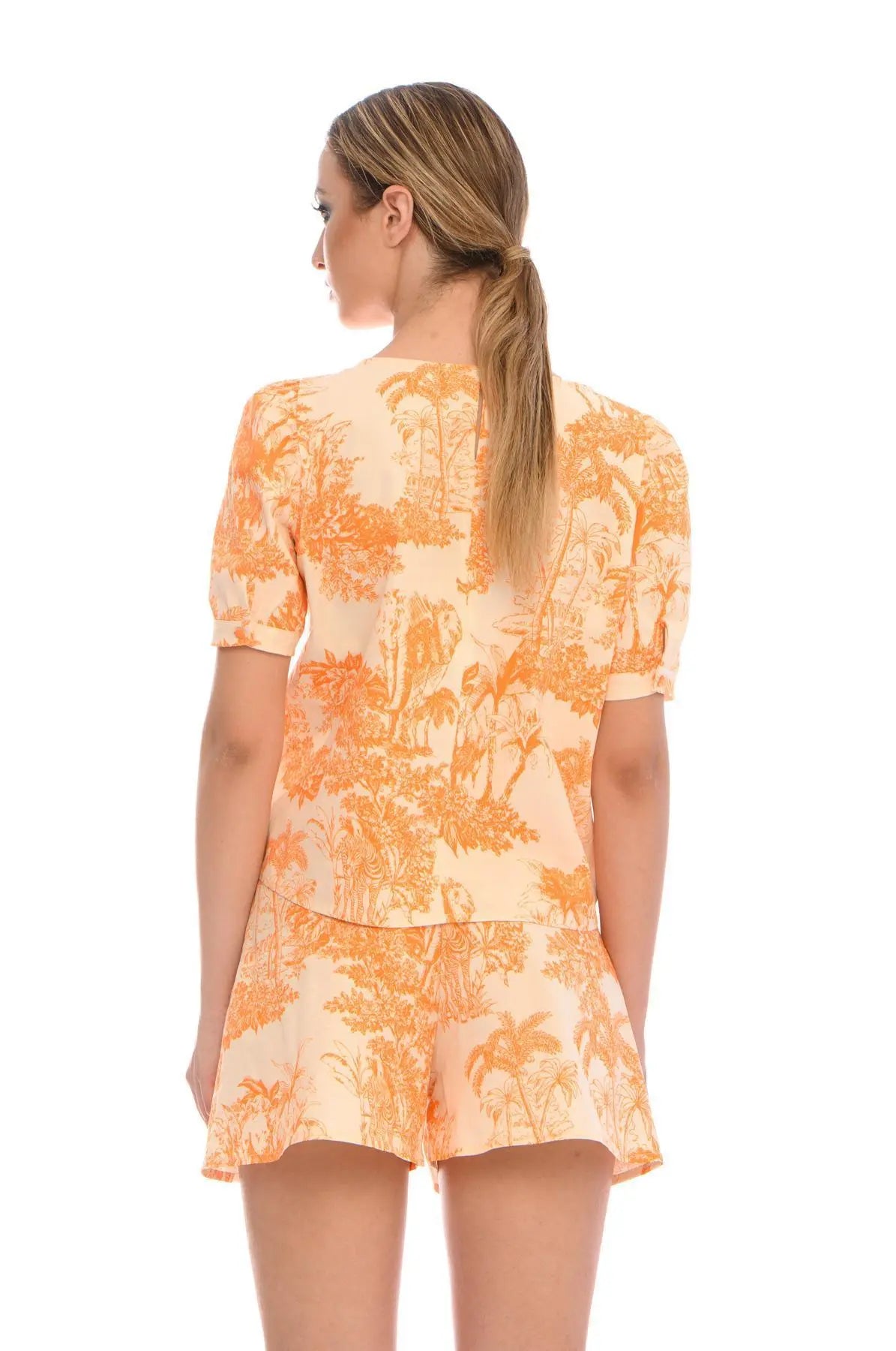 Casacca fantasia wild LIGHT BEIGE - ARANCIONE IRONICA