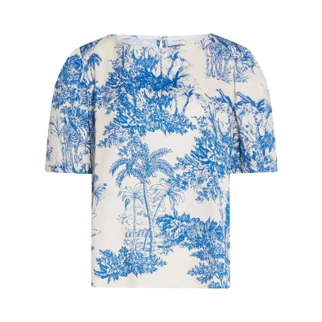 Casacca fantasia wild LIGHT BEIGE - BLU IRONICA