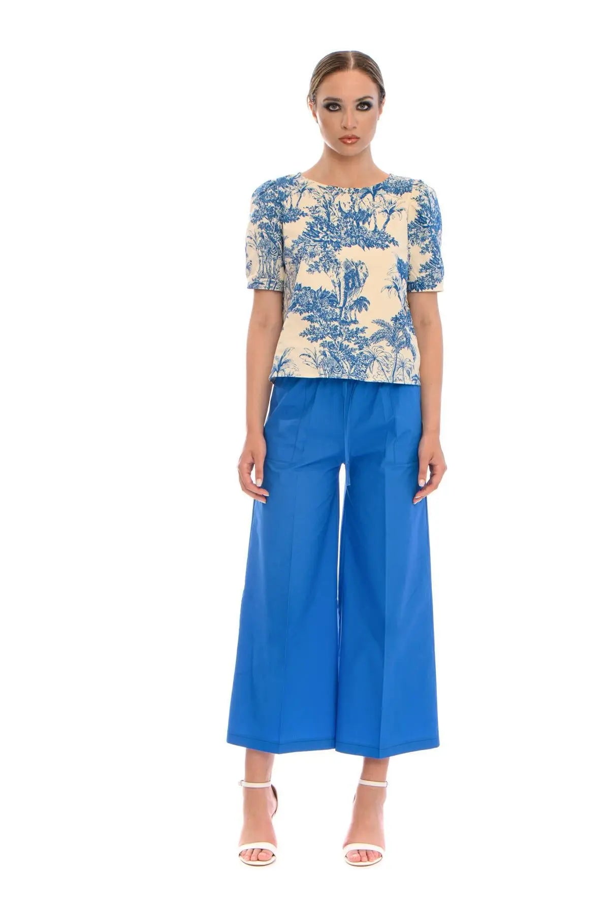 Casacca fantasia wild LIGHT BEIGE - BLU IRONICA