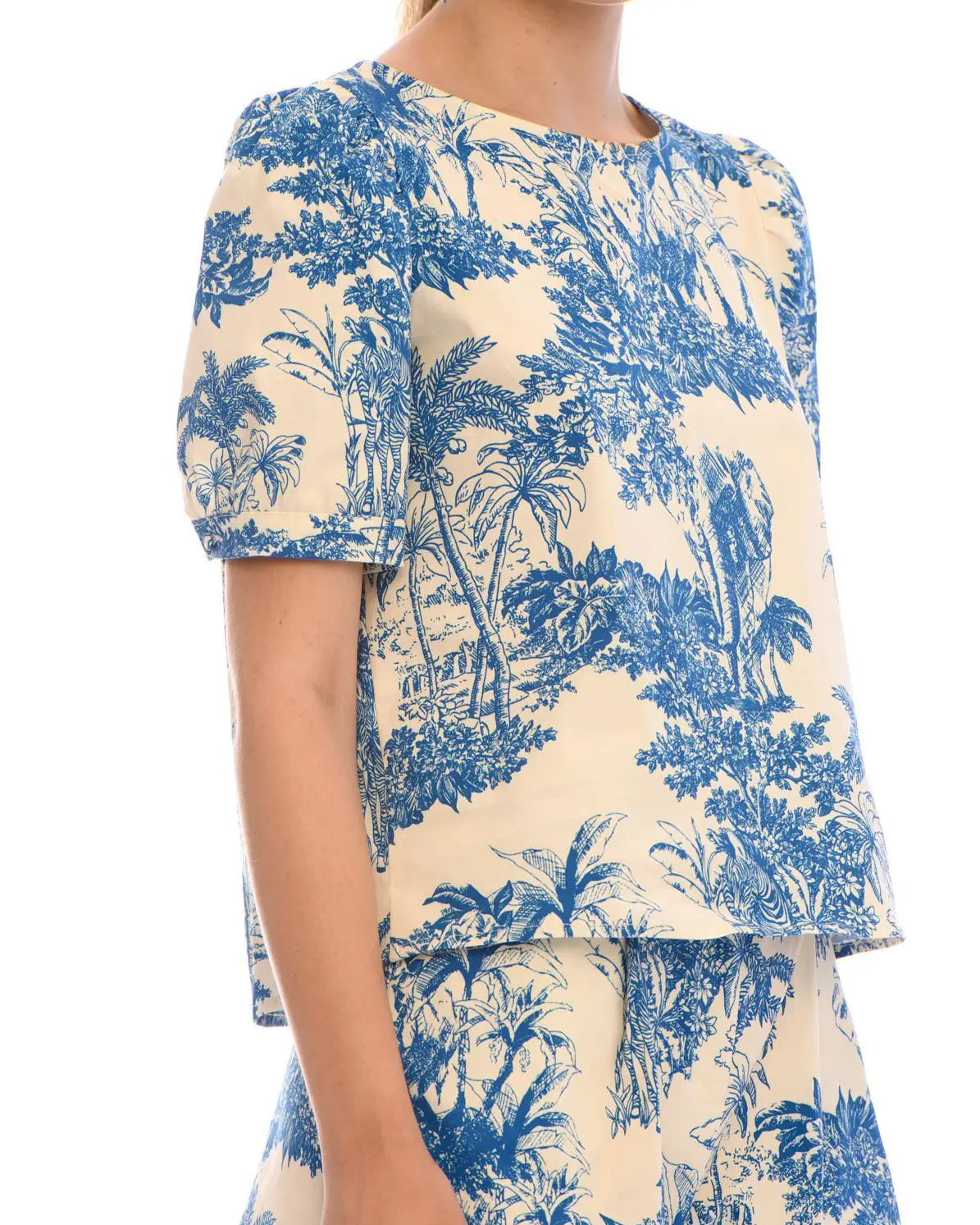 Casacca fantasia wild LIGHT BEIGE - BLU IRONICA