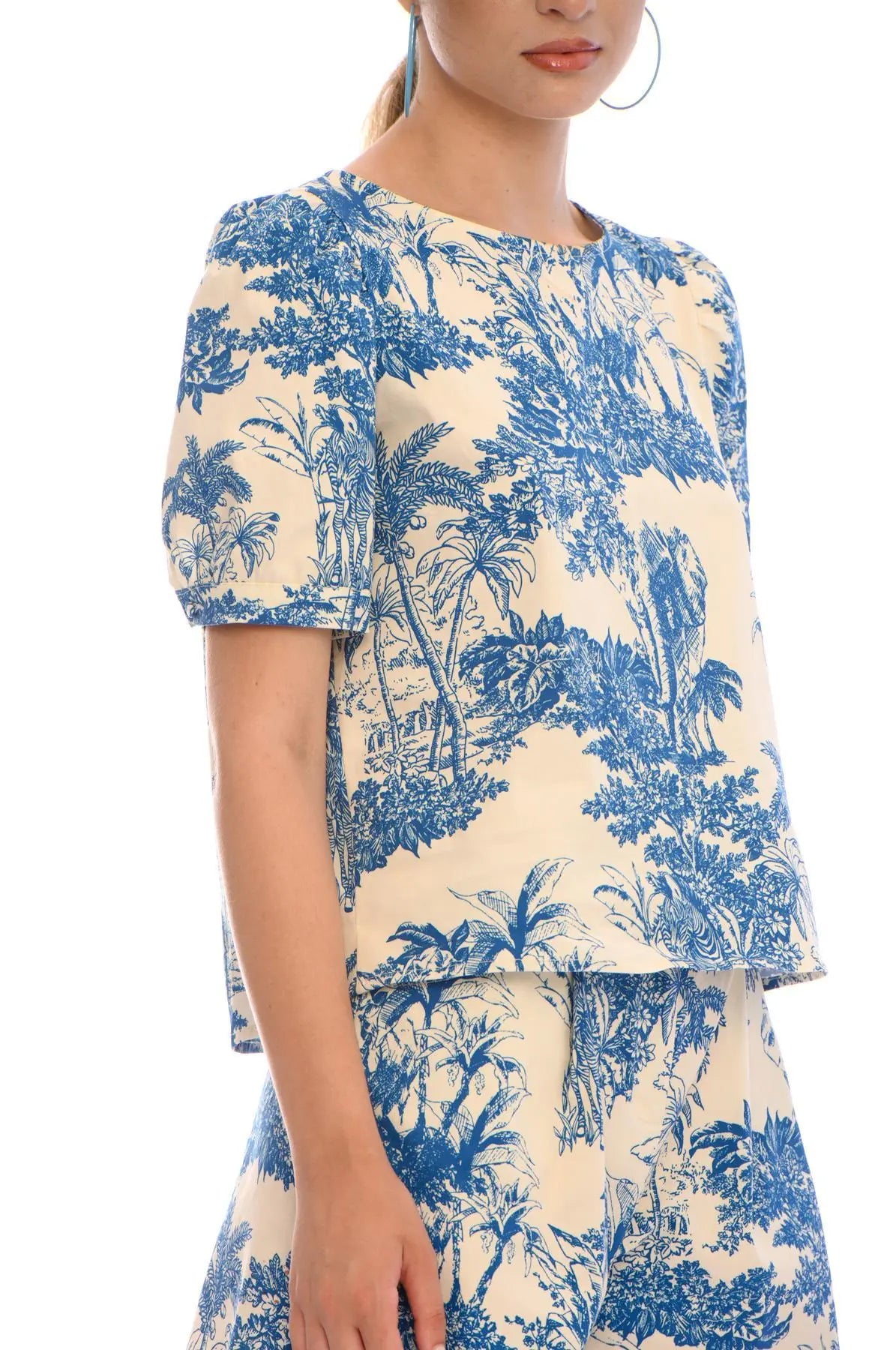 Casacca fantasia wild LIGHT BEIGE - BLU IRONICA