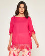 Casacca frange Fucsia DORABELLA XXL