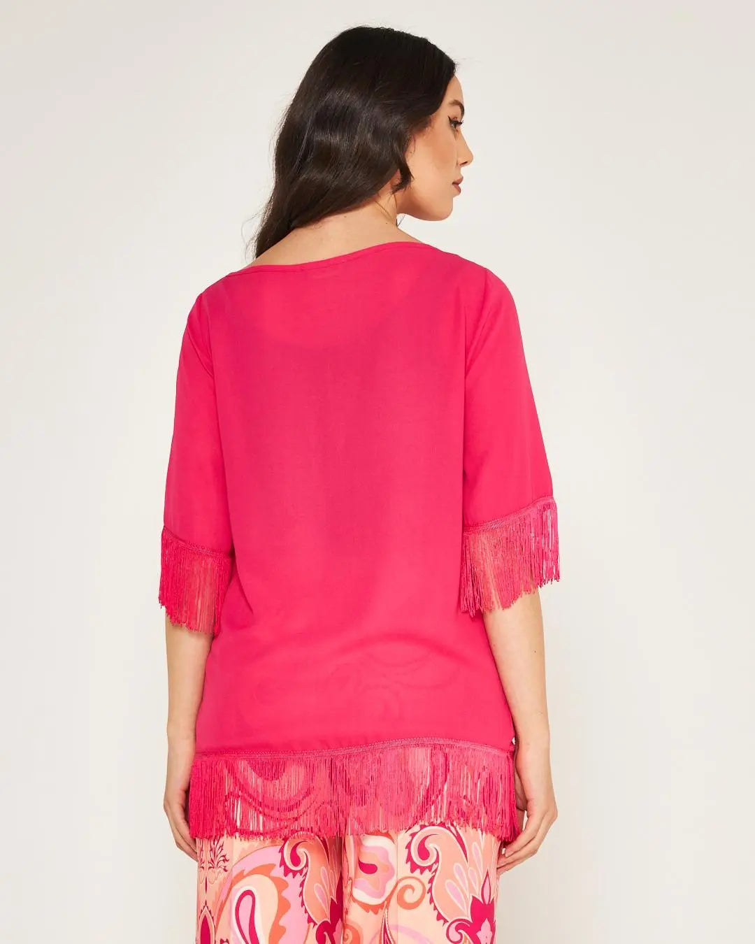 Casacca frange Fucsia DORABELLA