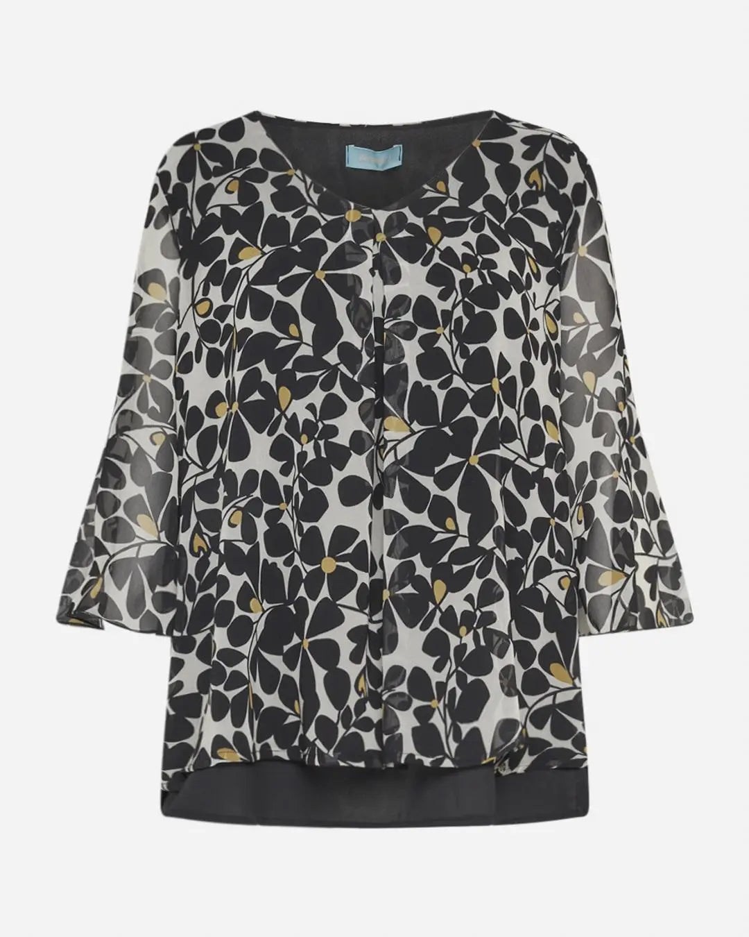 Casacca glam flower Nero DORABELLA