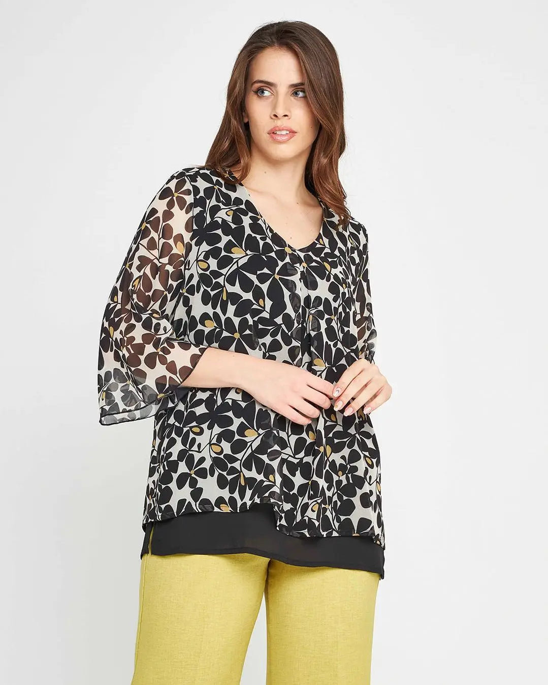 Casacca glam flower Nero DORABELLA