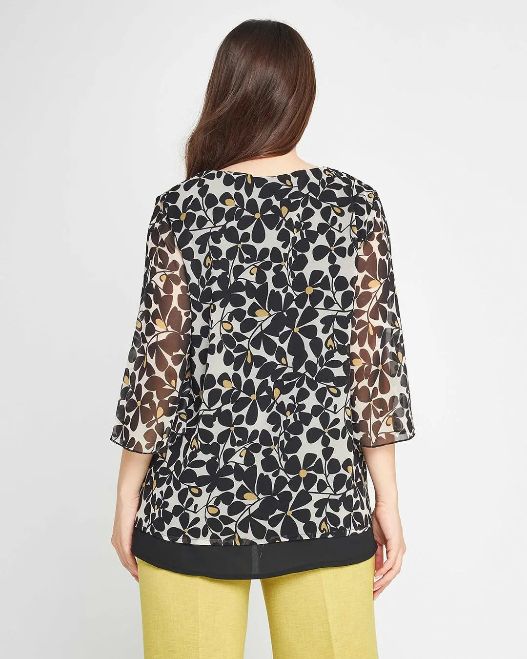 Casacca glam flower Nero DORABELLA