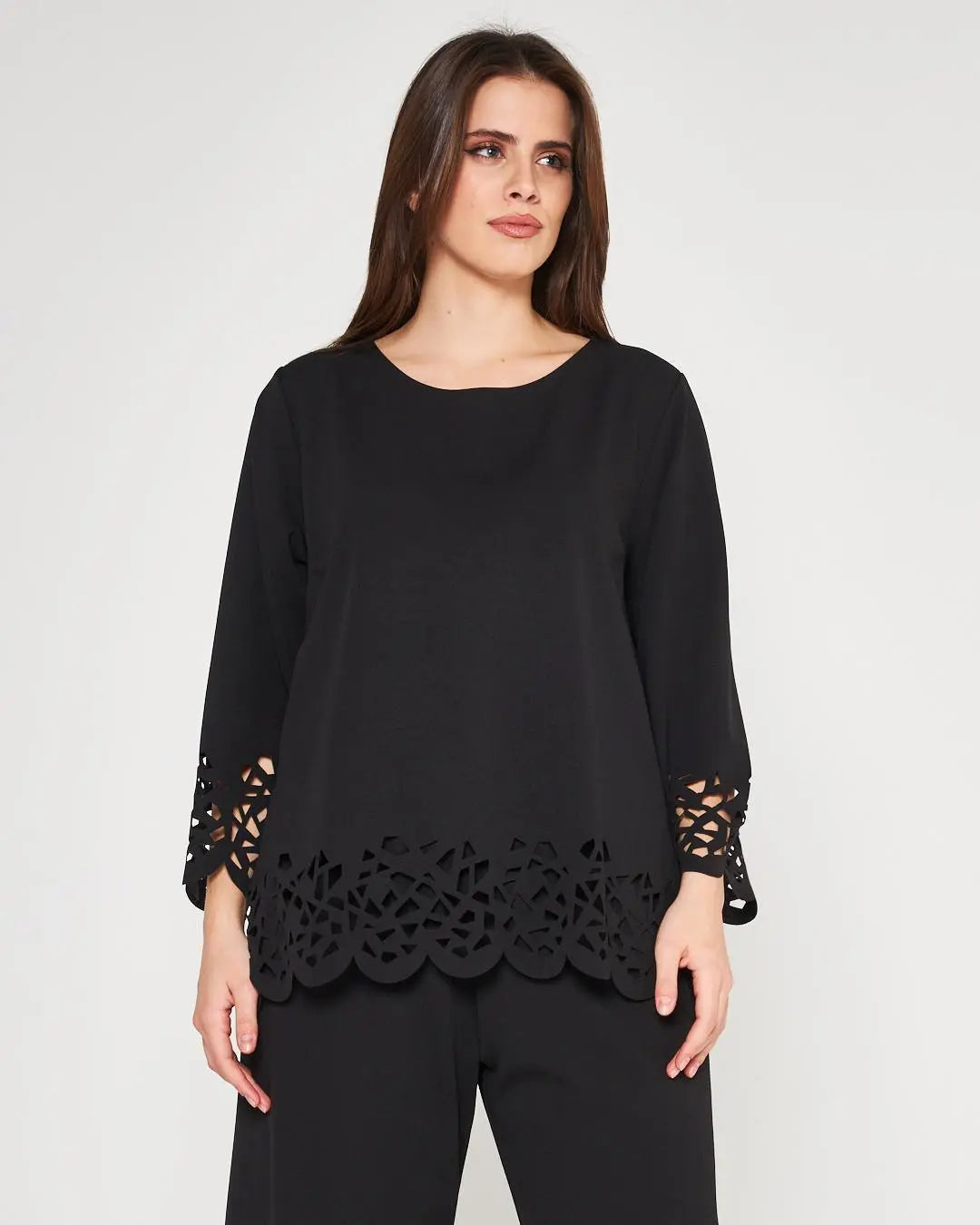 Casacca laserata Nero DORABELLA PIU'