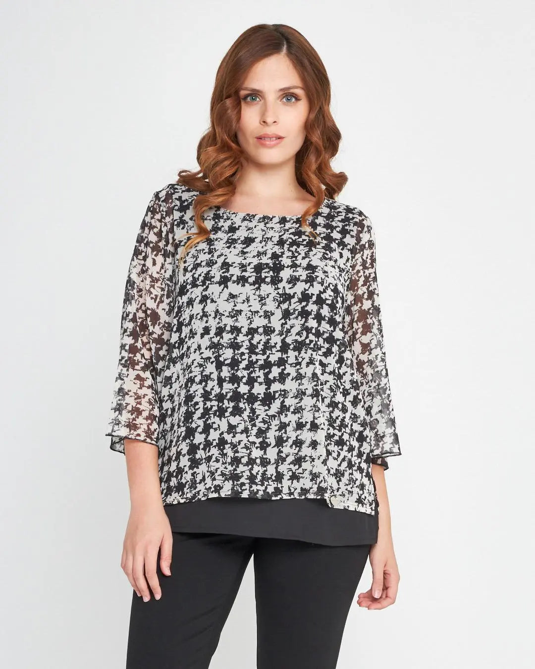 Casacca pied de poul NERO-BIANCO DORABELLA XXL