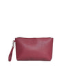 Clutch in ecopelle a grana con logo sul davanti e cinturino da polso AMARENA DORABELLA EASY Un