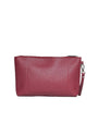 Clutch in ecopelle a grana con logo sul davanti e cinturino da polso AMARENA DORABELLA EASY
