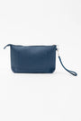 Clutch in ecopelle a grana con logo sul davanti e cinturino da polso BLU-NAVY DORABELLA EASY