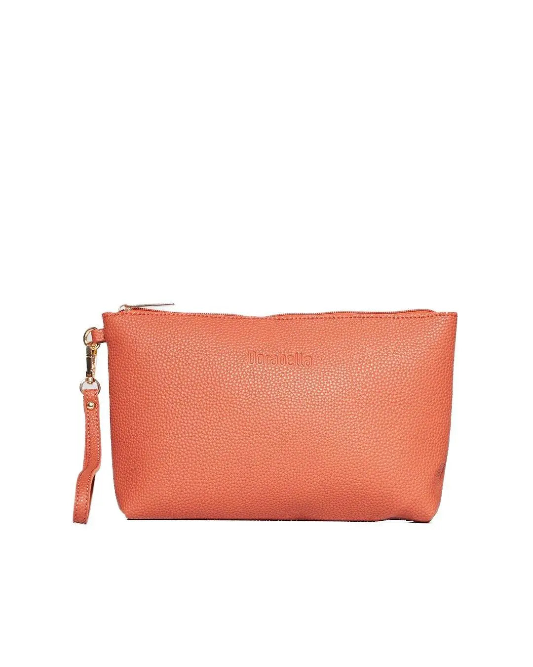 Clutch in ecopelle a grana con logo sul davanti e cinturino da polso CANNELLA DORABELLA EASY Un