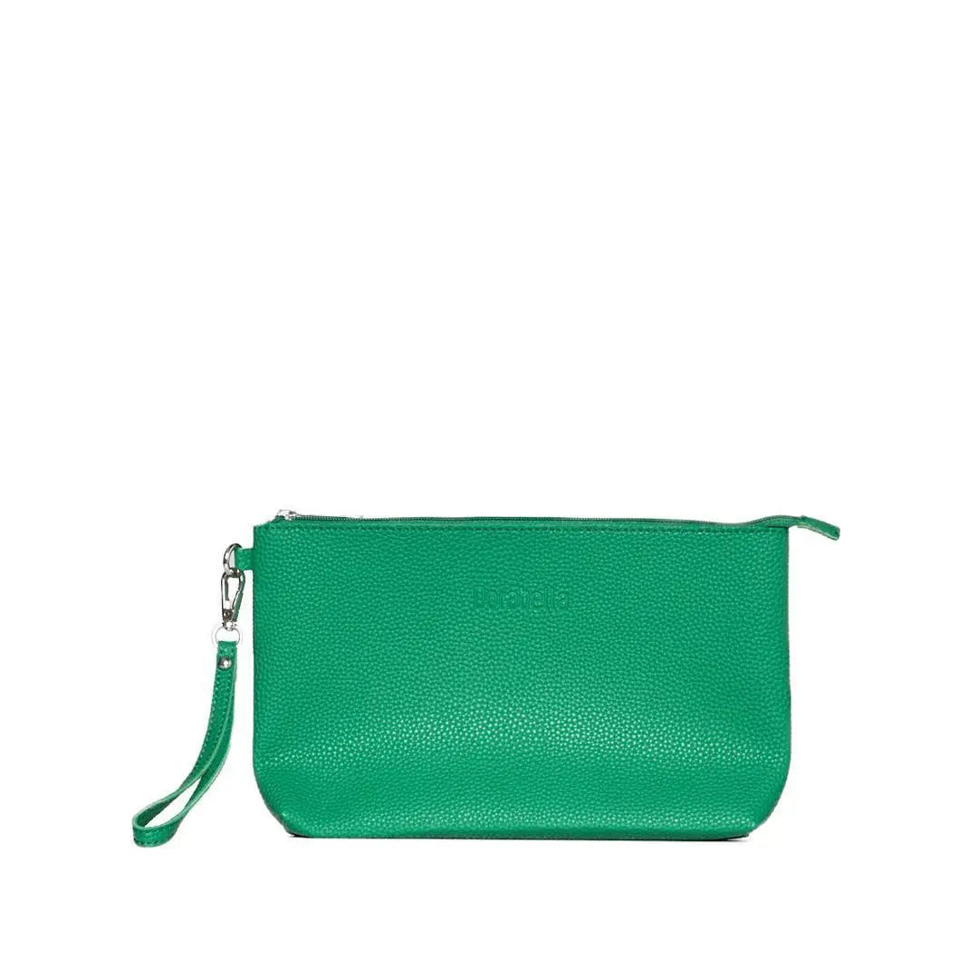 Clutch in ecopelle a grana con logo sul davanti e cinturino da polso GREEN BEE DORABELLA EASY Un