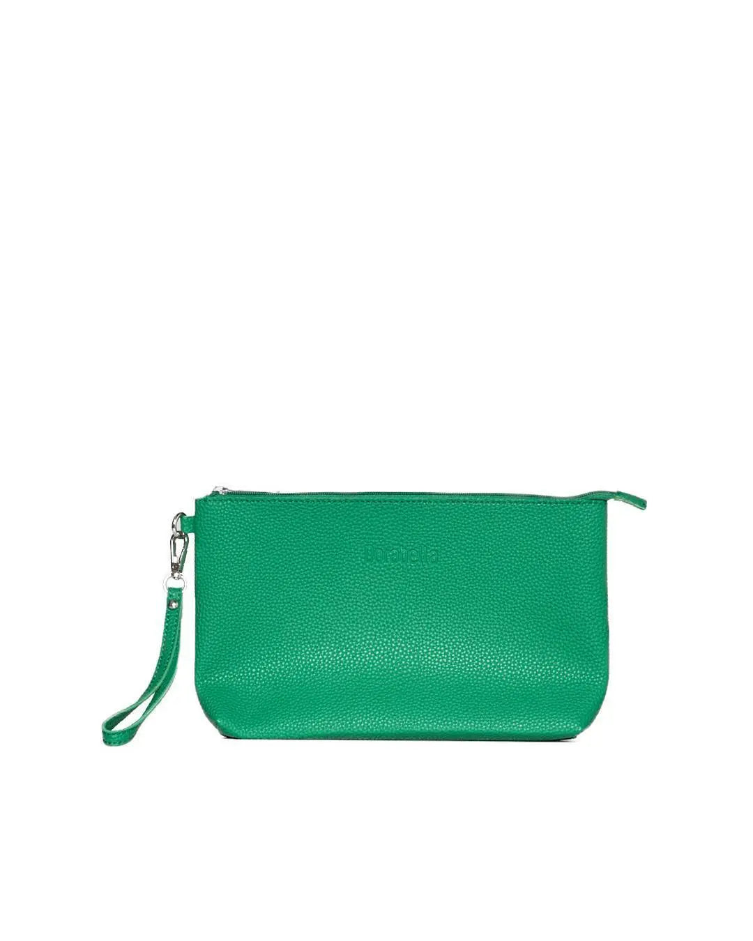 Clutch in ecopelle a grana con logo sul davanti e cinturino da polso GREEN BEE DORABELLA EASY Un