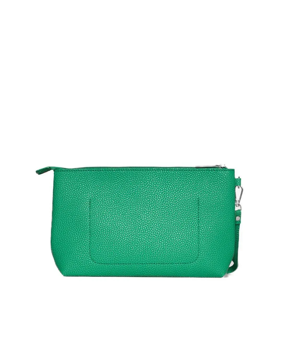 Clutch in ecopelle a grana con logo sul davanti e cinturino da polso GREEN BEE DORABELLA EASY