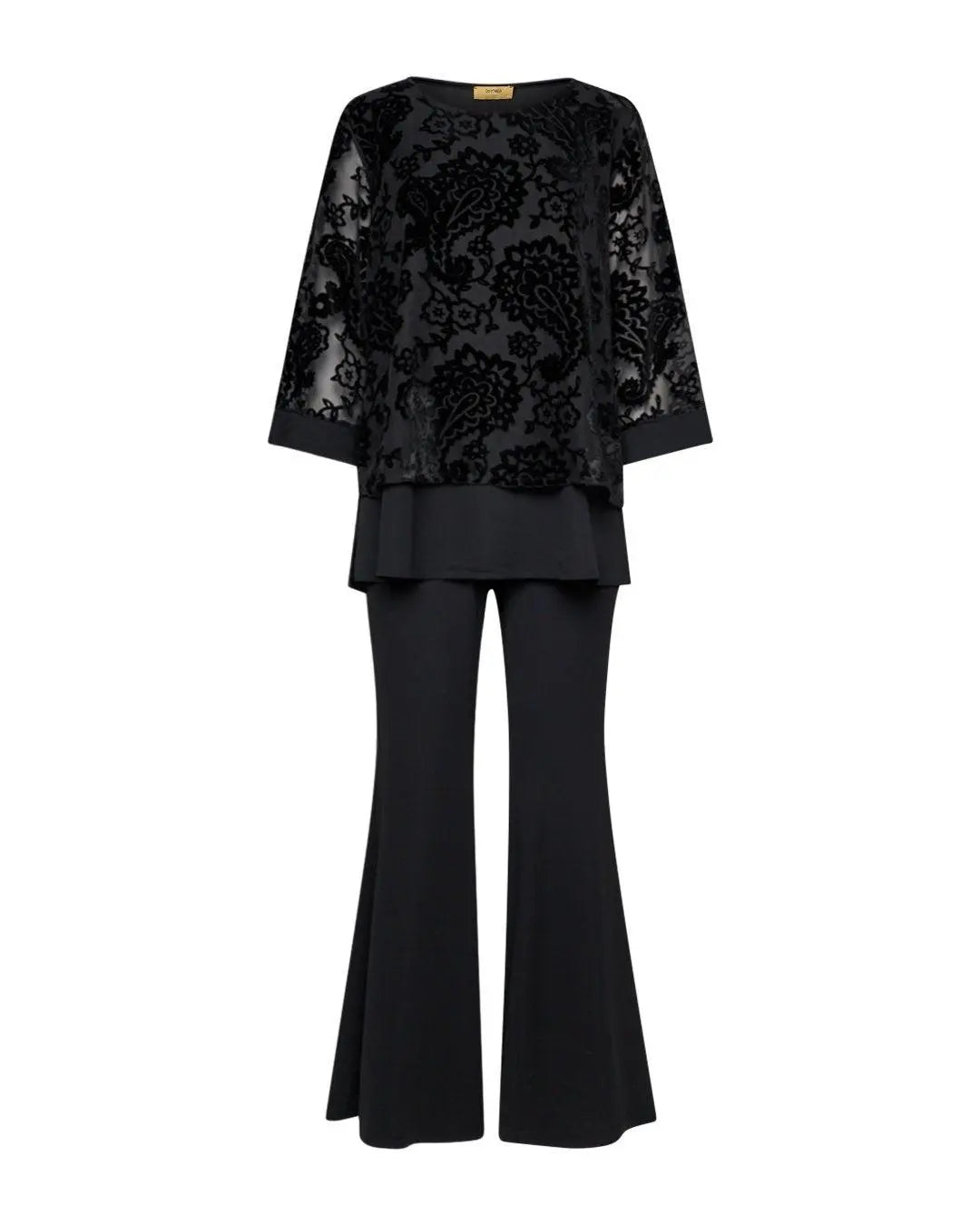 Completo jacquard floccato NERO DORABELLA PIU'