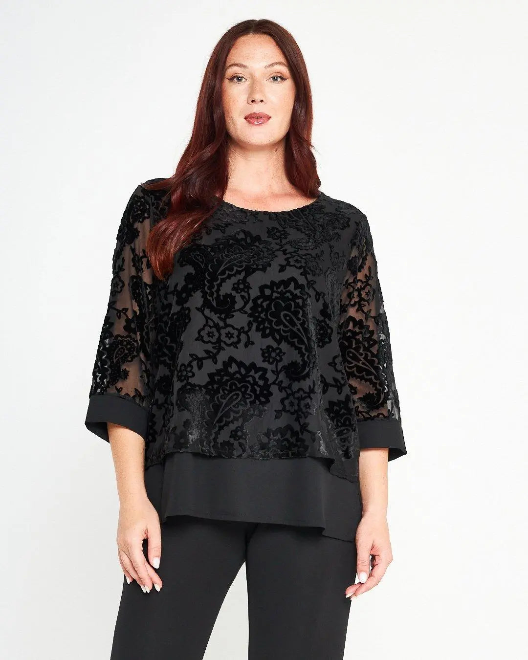 Completo jacquard floccato NERO DORABELLA PIU'